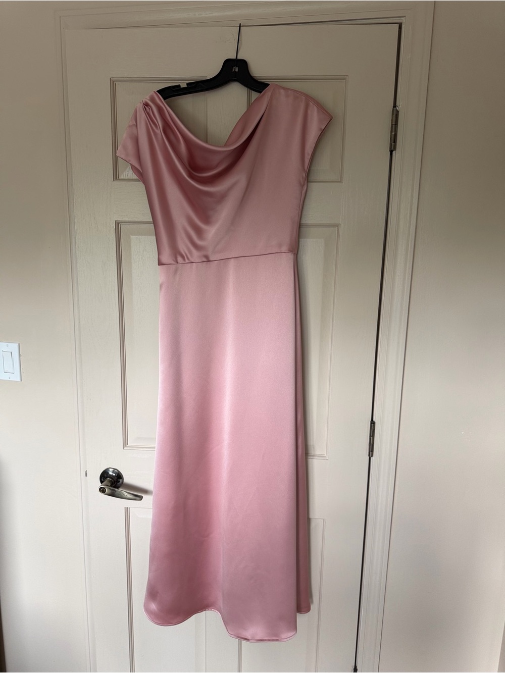 Amsale Blush Pink Cowl Neck Maxi Dress
